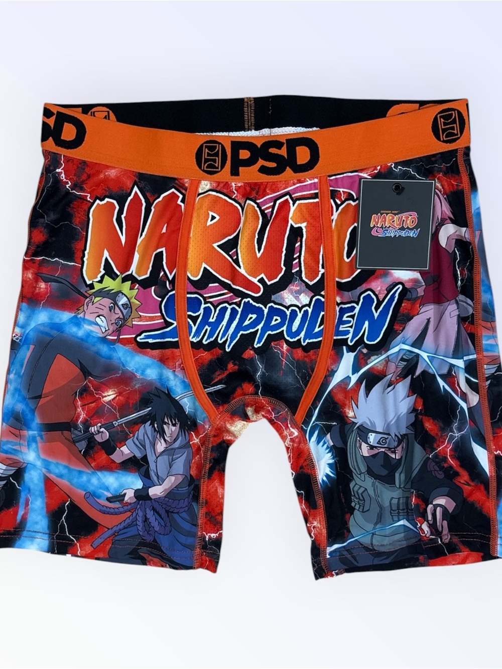 PSD Naruto Shippuden Men’s Performance Boxer Briefs - Orange, Red, Blue